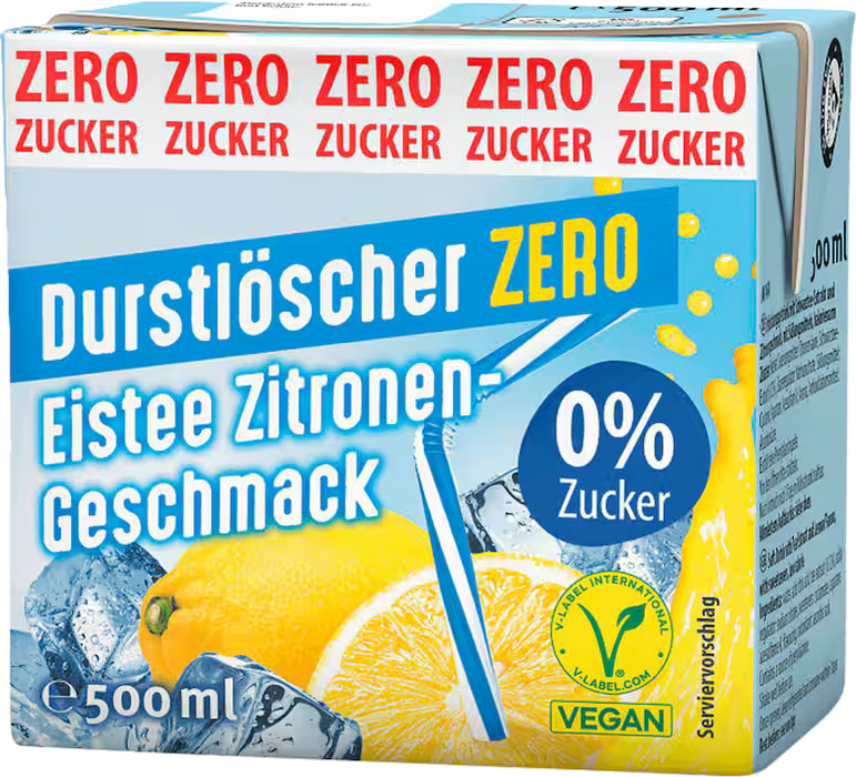 Durstlöscher Eistee Zitrone Zero - 12 x 0,50 l