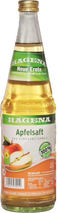 Hagena Apfelsaft Klar - 12 x 0,70 l