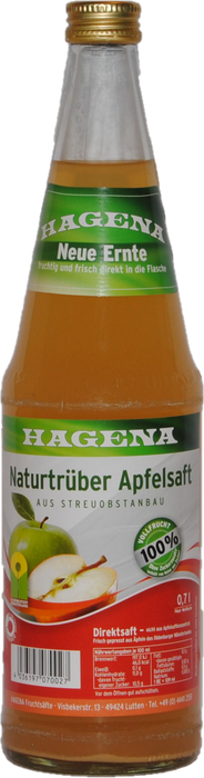 Hagena Apfelsaft Naturtrüb - 12 x 0,70 l