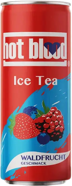 Hot Blood Ice Tea Waldfrucht - 24 x 0,33 l