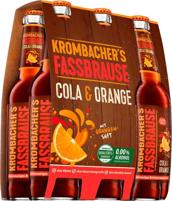 Krombacher Fassbrause Cola Orange - 6 x 0,33 l
