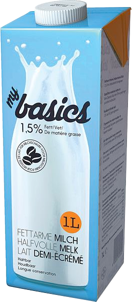 My Basics Haltbare Fettarme Milch 1,5 % - 12 x 1,00 l