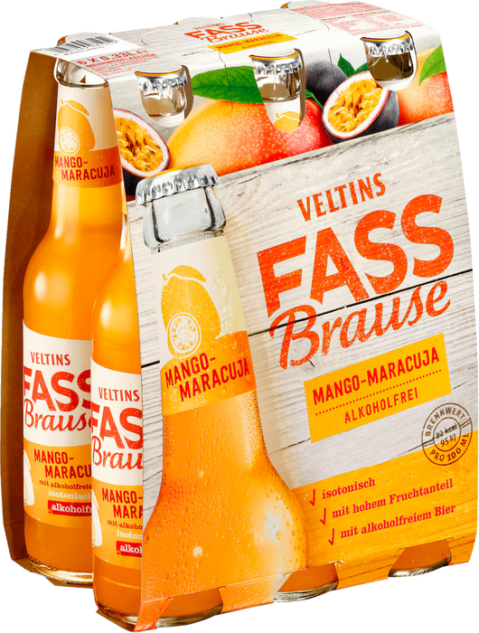 Veltins Fassbrause Mango Maracuja - 6 x 0,33 l